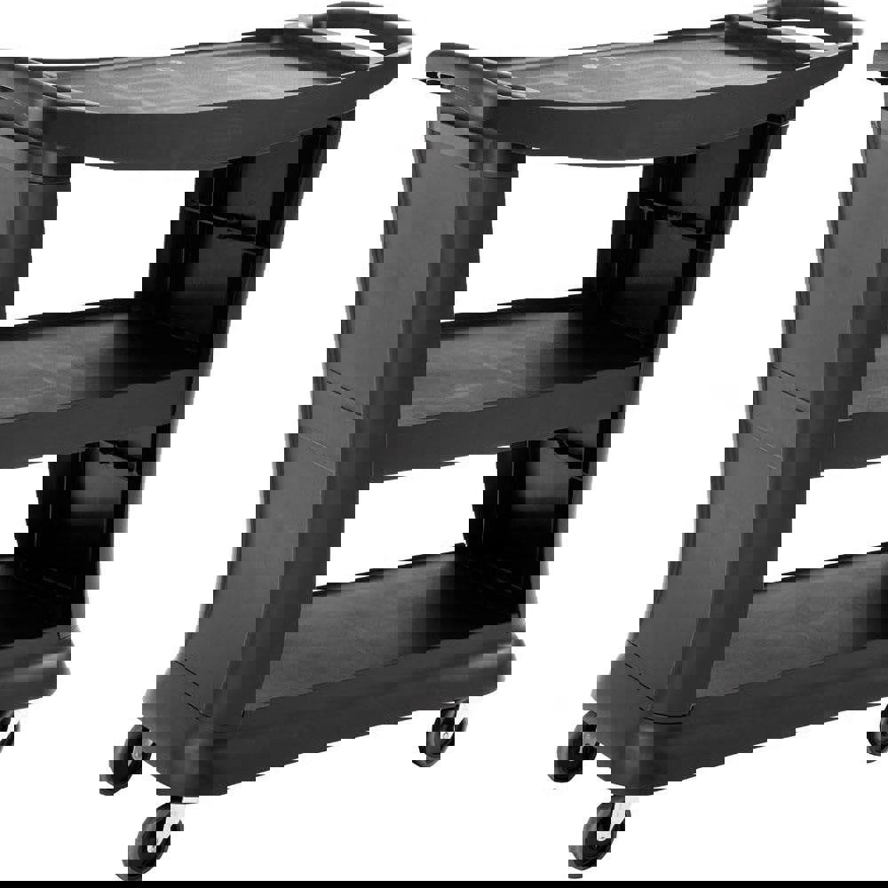 Executive Service Cart, Plastic, 3 Shelves, 300 lb Capacity, 20.33